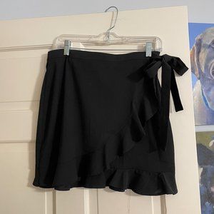 Nasty Gal Black Ruffle Wrap Skirt